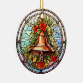 Weihnachtsglocke im Buntglasstil Keramik Ornament (Rechts)