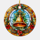 Weihnachtsglocke im Buntglasstil Keramik Ornament (Hinten)