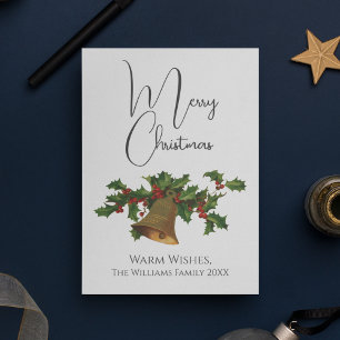Weihnachtsglocke im Vintage-Stil Mistelzweig Feiertagskarte