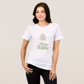 Weihnachtsglocke mit Beeren Tri-Blend Shirt (Vorderseite voll)