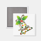 Weihnachtsglocke mit Holly-12 Magnet (Vorderseite/Rückseite)