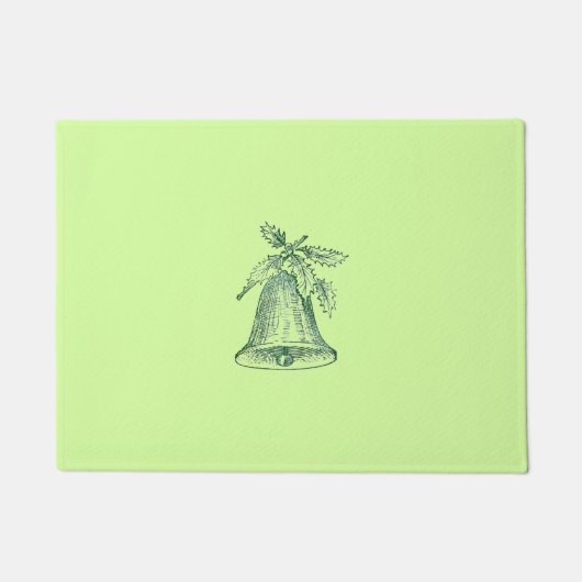 Weihnachtsglocke mit Holly Fußmatte (Vorderseite)