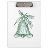 Weihnachtsglocke mit Holly Klemmbrett (Vorderseite)