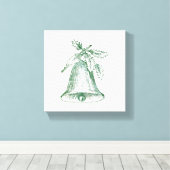 Weihnachtsglocke mit Holly Leinwanddruck (Insitu (Holzboden))