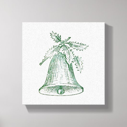 Weihnachtsglocke mit Holly Leinwanddruck (Vorderseite)