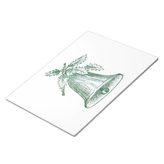 Weihnachtsglocke mit Holly Notizblock (angewinkelt)