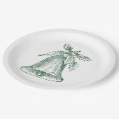 Weihnachtsglocke mit Holly Pappteller (Schrägansicht)