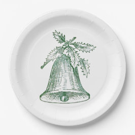 Weihnachtsglocke mit Holly Pappteller