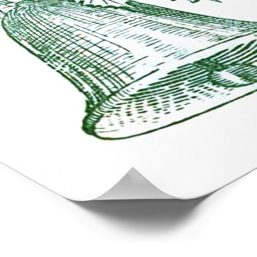 Weihnachtsglocke mit Holly Poster (Ecke)