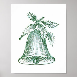Weihnachtsglocke mit Holly Poster