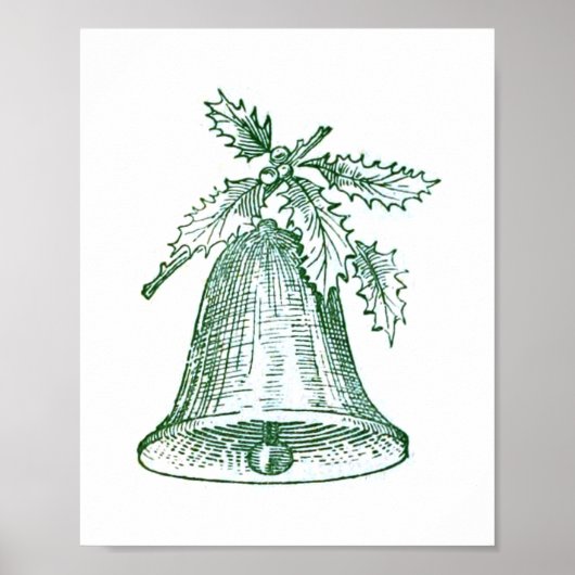 Weihnachtsglocke mit Holly Poster (Vorne)