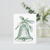 Weihnachtsglocke mit Holly Postkarte (Stehend Vorderseite)