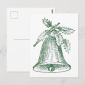 Weihnachtsglocke mit Holly Postkarte (Vorne/Hinten)