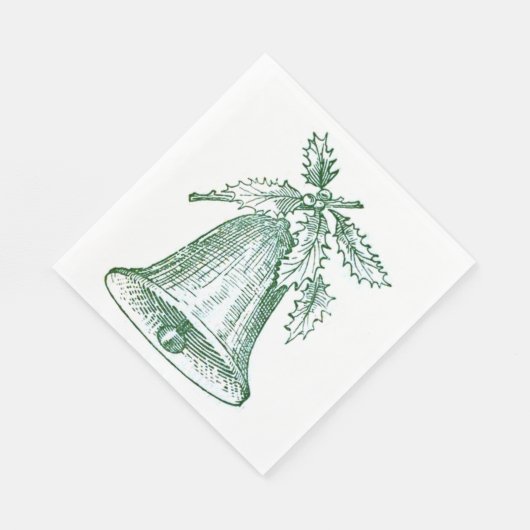 Weihnachtsglocke mit Holly Serviette (Ecke)