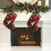 Weihnachtsglocke & Poinsettia Kleiner Weihnachtsstrumpf