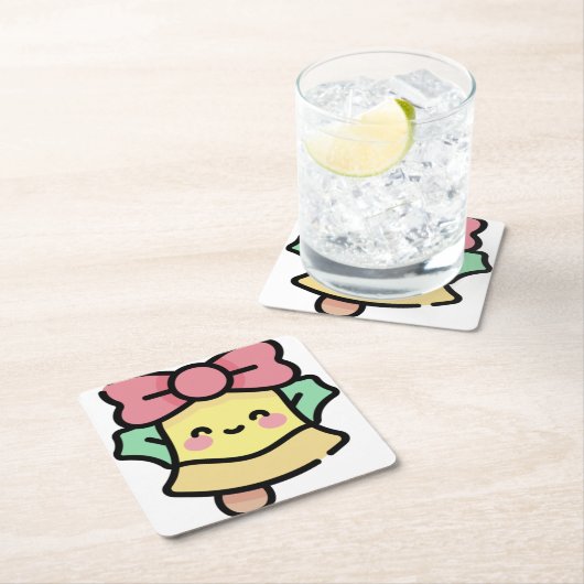 Weihnachtsglocke Rechteckiger Pappuntersetzer (Vor Ort)