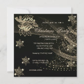 Weihnachtsglocke, Schneeflocken, Baum, Party der G Einladung (Vorderseite)