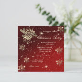 Weihnachtsglocke, Schneeflocken, Weihnachtsgebäck Einladung (Stehend Vorderseite)
