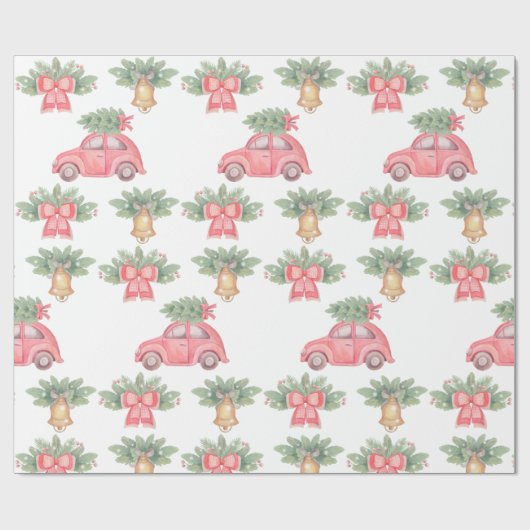 Weihnachtsglocke und -baum geschenkpapier (Flach)