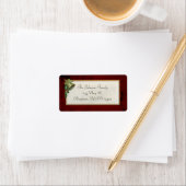 Weihnachtsglocke und Holly Vintage Adressaufkleber (Insitu)