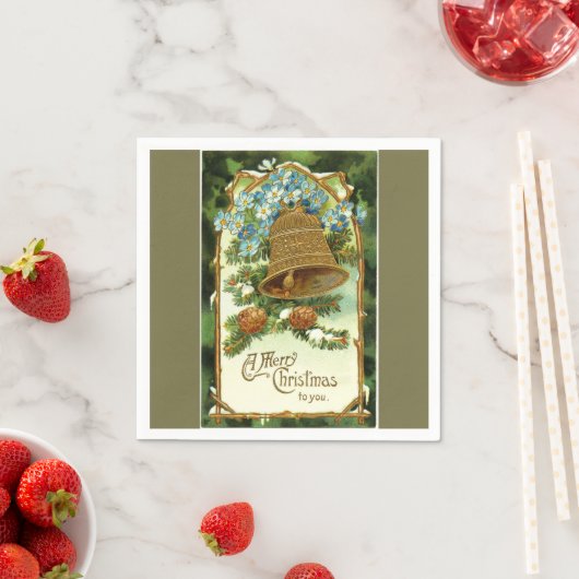 Weihnachtsglocke und Pinecones Serviette (Beispiel)