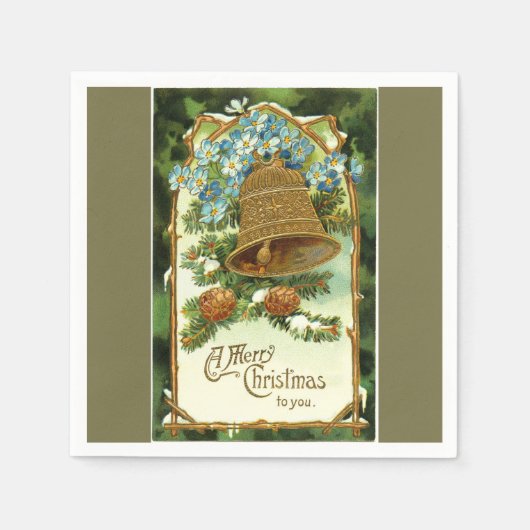 Weihnachtsglocke und Pinecones Serviette (Vorderseite)
