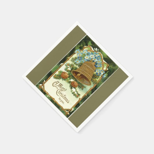 Weihnachtsglocke und Pinecones Serviette (Ecke)