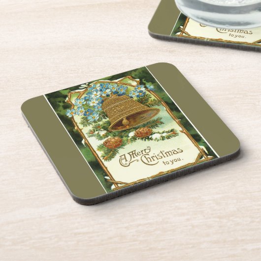 Weihnachtsglocke und Pinecones Untersetzer (Linke Seite)