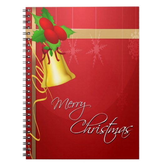 Weihnachtsglocke und Ribbon Notizblock (Vorderseite)