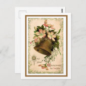 Weihnachtsglocke und wilde Rose, Vintag Postkarte (Vorne/Hinten)