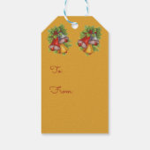 Weihnachtsglocken auf Gold-Geschenketiketten Geschenkanhänger (Rückseite)