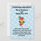 Weihnachtsglocken auf hellblauer Hintergrundkarte Feiertagskarte (Vorderseite)