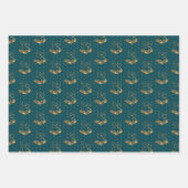 Weihnachtsglocken auf Lila, Marine und Aquamarin Geschenkpapier Set (Vorderseite 3)