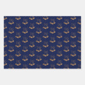 Weihnachtsglocken auf Lila, Marine und Aquamarin Geschenkpapier Set (Vorderseite 2)