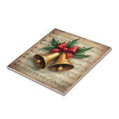 Weihnachtsglocken auf Notenpapier, Fliese (Seite)