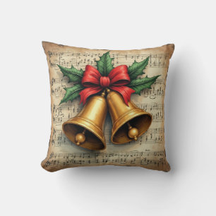 Weihnachtsglocken auf Notenpapier, Kissen