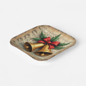 Weihnachtsglocken auf Notenpapier, Pappteller (Gewinkelt)