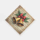 Weihnachtsglocken auf Notenpapier, Serviette (Ecke)