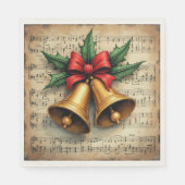Weihnachtsglocken auf Notenpapier, Serviette (Vorderseite)