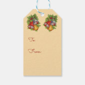 Weihnachtsglocken auf Red Gift Tags Geschenkanhänger (Rückseite)