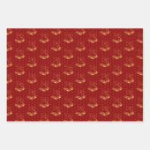 Weihnachtsglocken auf Rot, Schwarz und Weiß Geschenkpapier Set (Vorderseite)