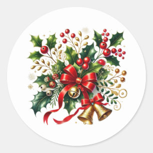 Weihnachtsglocken-Aufkleber  Runder Aufkleber
