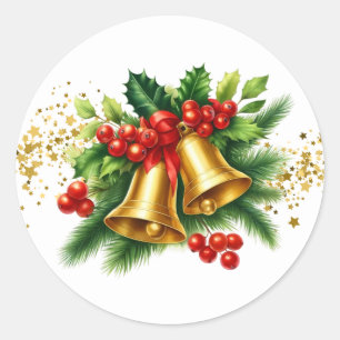 Weihnachtsglocken-Aufkleber Runder Aufkleber