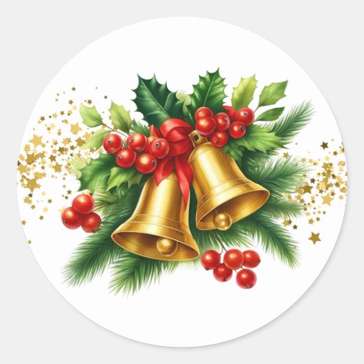 Weihnachtsglocken-Aufkleber  Runder Aufkleber (Vorderseite)