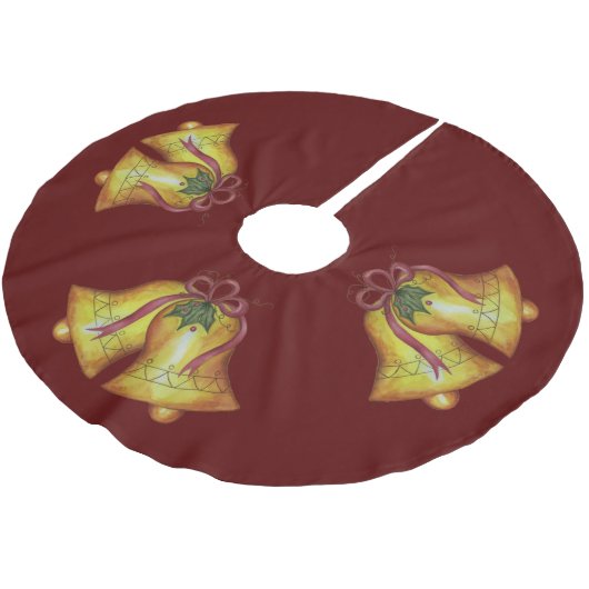 Weihnachtsglocken Baum Skirt Polyester Weihnachtsbaumdecke (Schrägansicht)