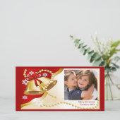 Weihnachtsglocken & Becher - Ihr Foto Feiertagskarte (Stehend Vorderseite)