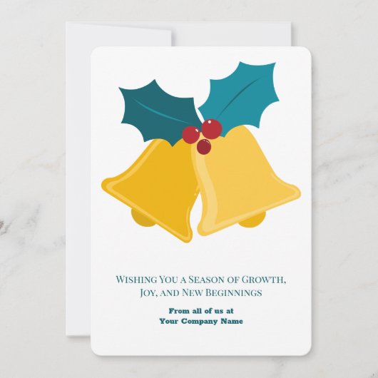 Weihnachtsglocken & Blätter Weihnachtskarte (Vorderseite)