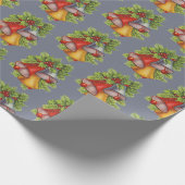 Weihnachtsglocken Blaues Geschenkpapier (Ecke)