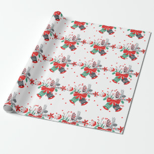Weihnachtsglocken Blumenstrauß Muster Geschenkpapier
