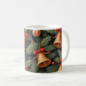 Weihnachtsglocken, dekoratives Muster. Kaffeetasse (VorderseiteRechts)